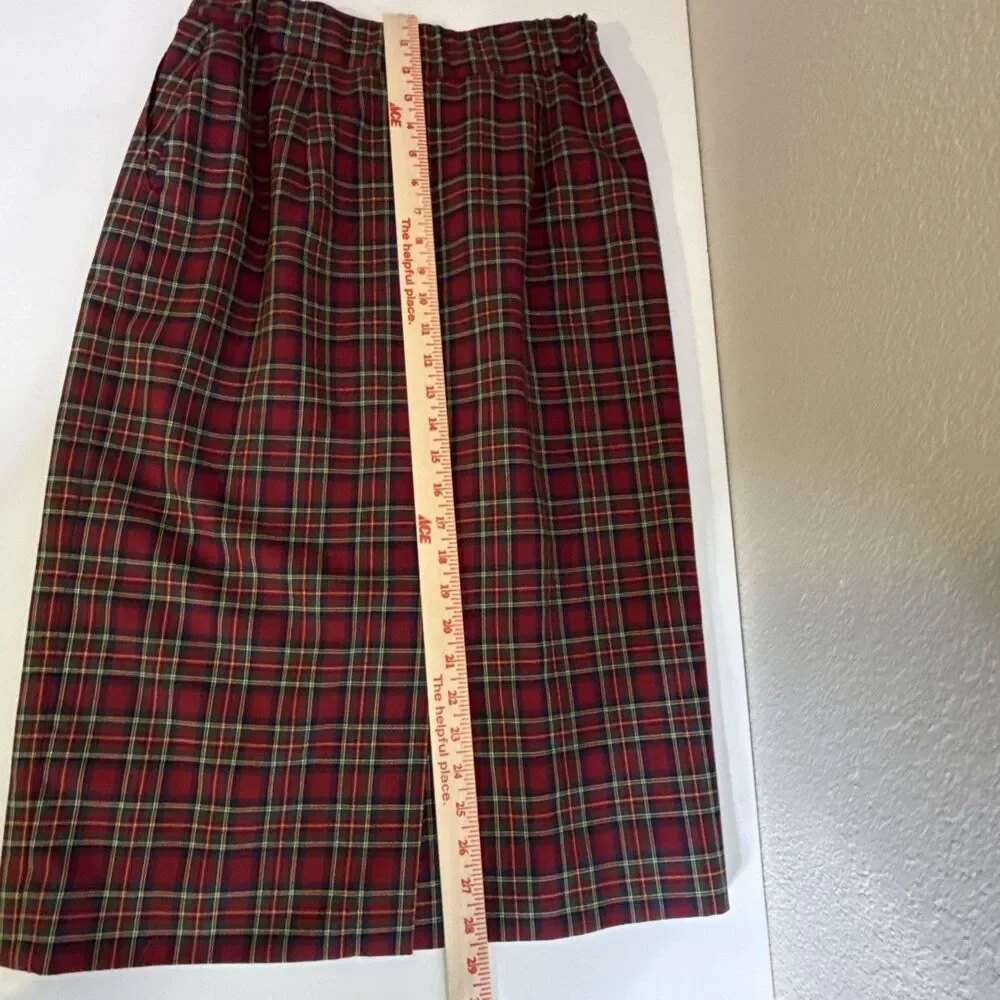 Pendleton Skirt sz 8 Red Plaid Wool Authentic Royal Stewart Tartan Midi Pencil
